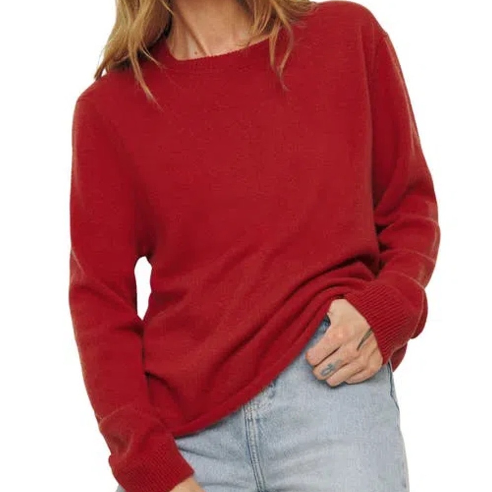 Reformation Cashmere Boyfriend Red Sweater
